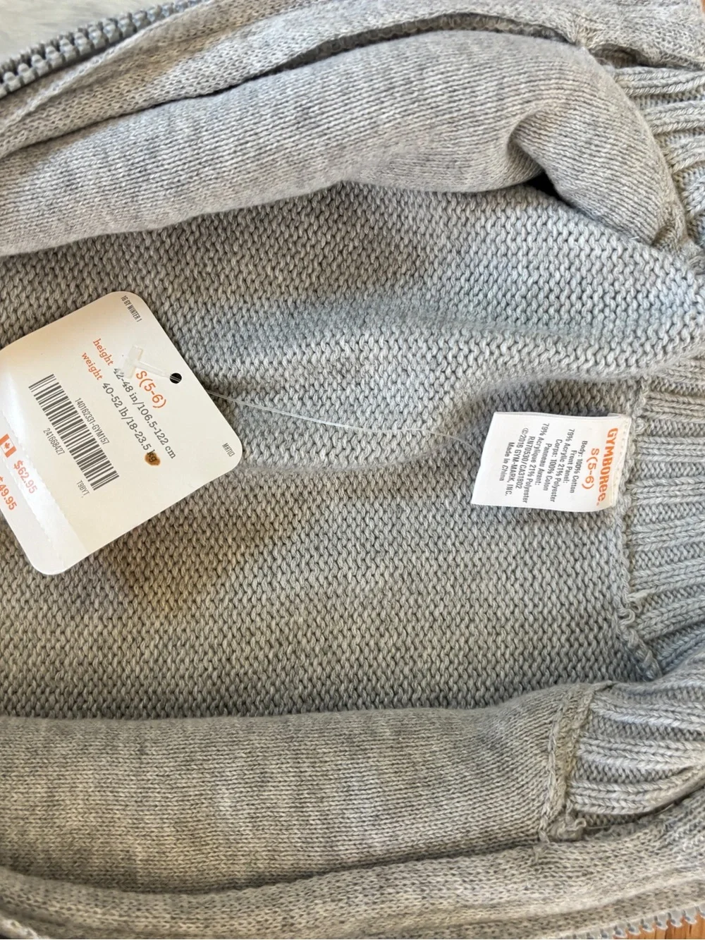 Gymboree Girls Faux Fur Zip Vest in white and grey